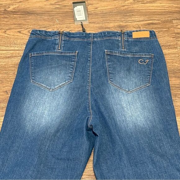 NWT Cenia Medium Wash Blue Jeans with Leopard Print and Bling Side Trim Size 16W - Picture 10 of 14